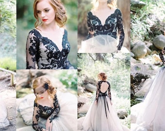 Black Lace Wedding Dress